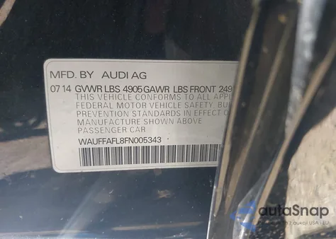 2015 Audi A4 2.0T Premium из США, поврежденный, VIN WAUFFAFL8FN005343